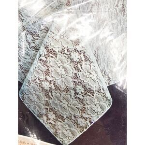 Shadow Rose Lace Table Cloth Round Sz 60" Plastic Liner Napkins Laced Up Romance